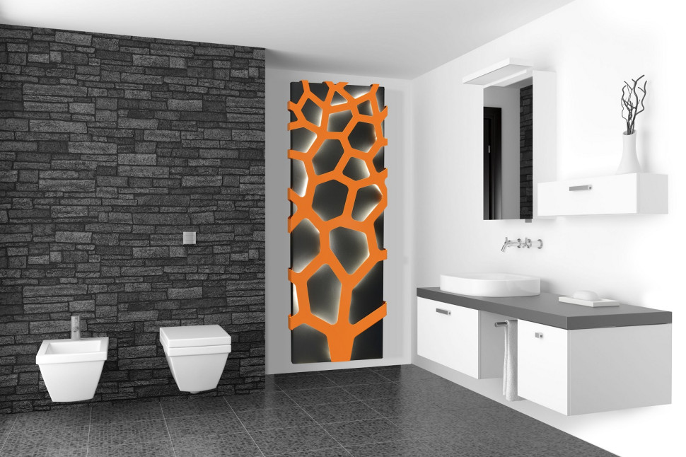 Stalowy grzejnik dekoracyjny z wzorem w kształcie koralowca