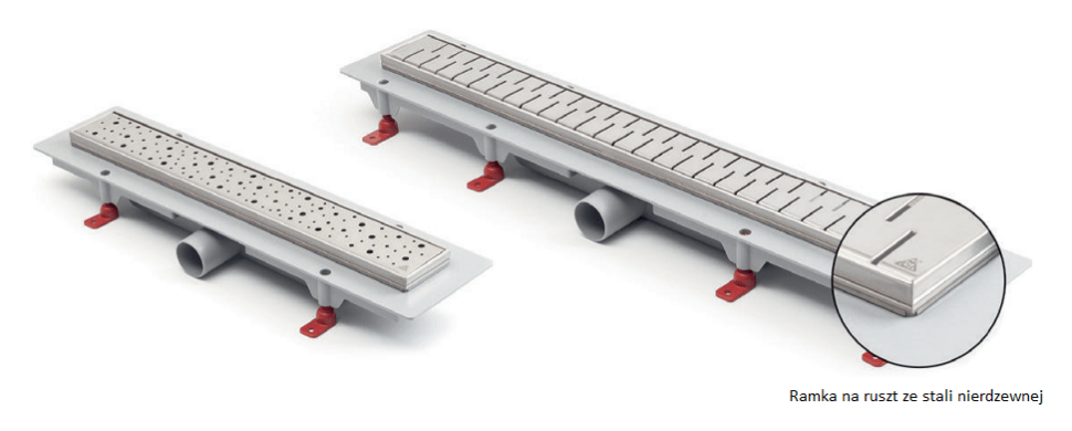 Odpływ liniowy z ramka ze stali nierdzewnej. fot. Ventox