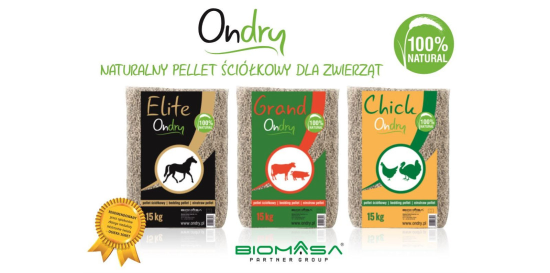 OnDry - ekologiczny pellet słomiany dla zwierząt