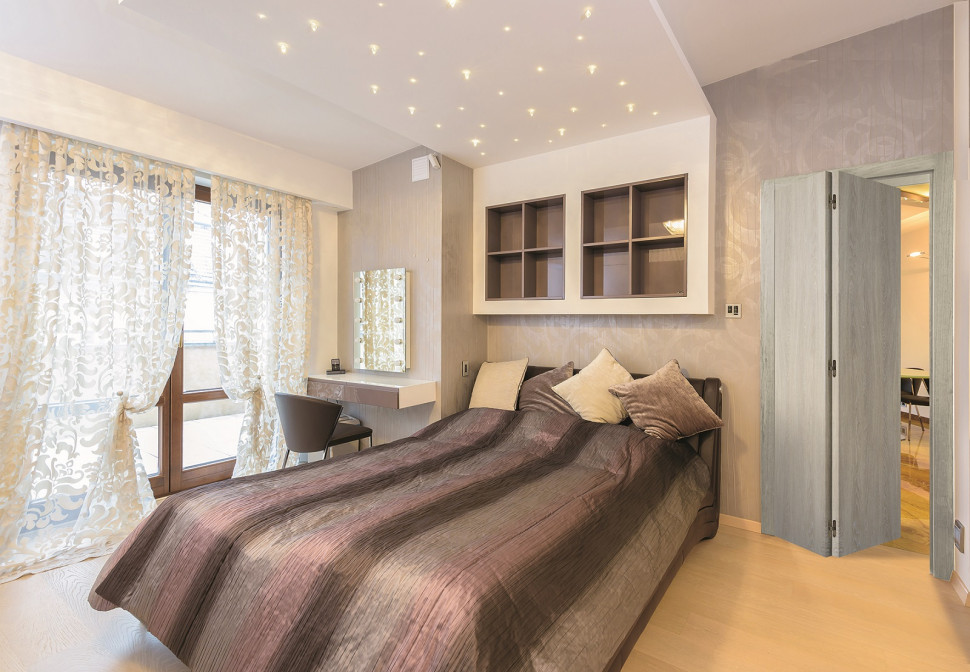 Drzwi składane przesuwają się na jedną ze ścian