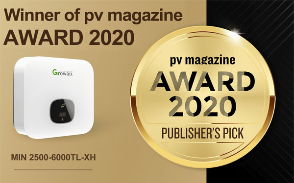 Falownik Growatt odznaczony nagrodą  Publisher’s Pick Award