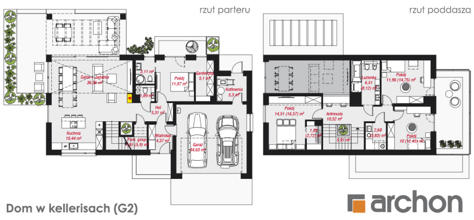 Dom w kellerisach (G2) - rzut.