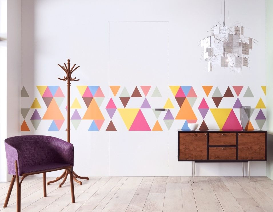 Drzwi ukryte Linate Zero marki Asilo, które licują się z powierzchnią ściany, bez ościeżnicy