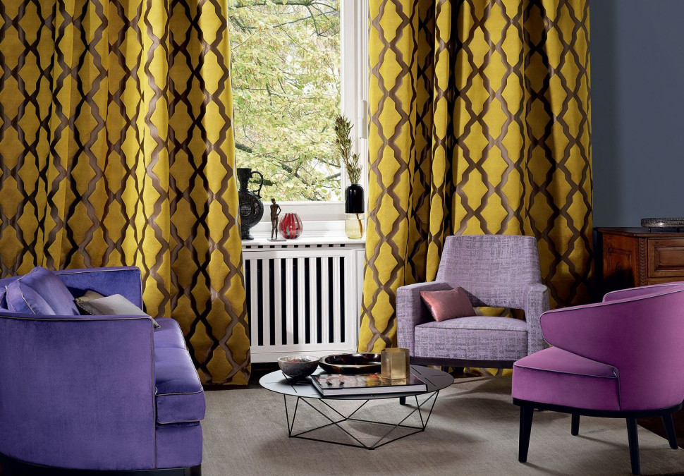 Zasłony uszyte z tkaniny Pleasure z kolekcji Paradise z modnym wzorem dającymi efekt trójwymiarowości