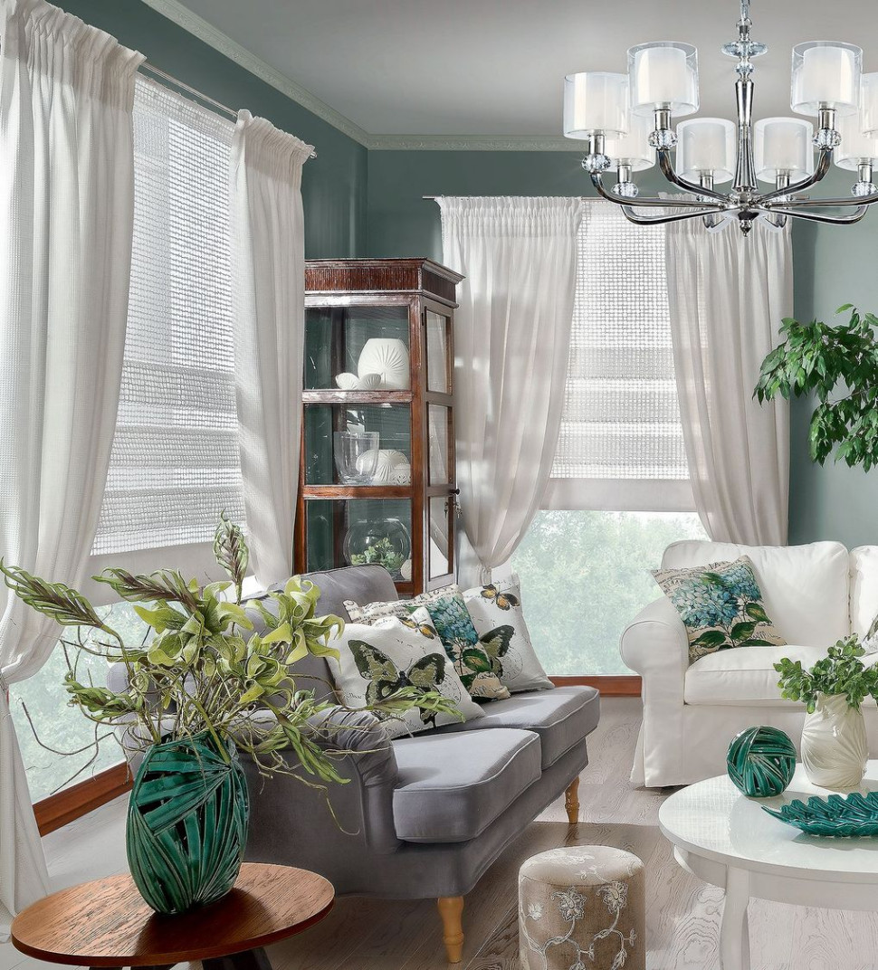 Przykład udanego połączenia zasłon z roletą