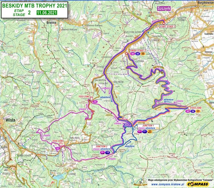 Trasa drugiego etapu wyścigu MTB TROPHY BESKIDY 2021