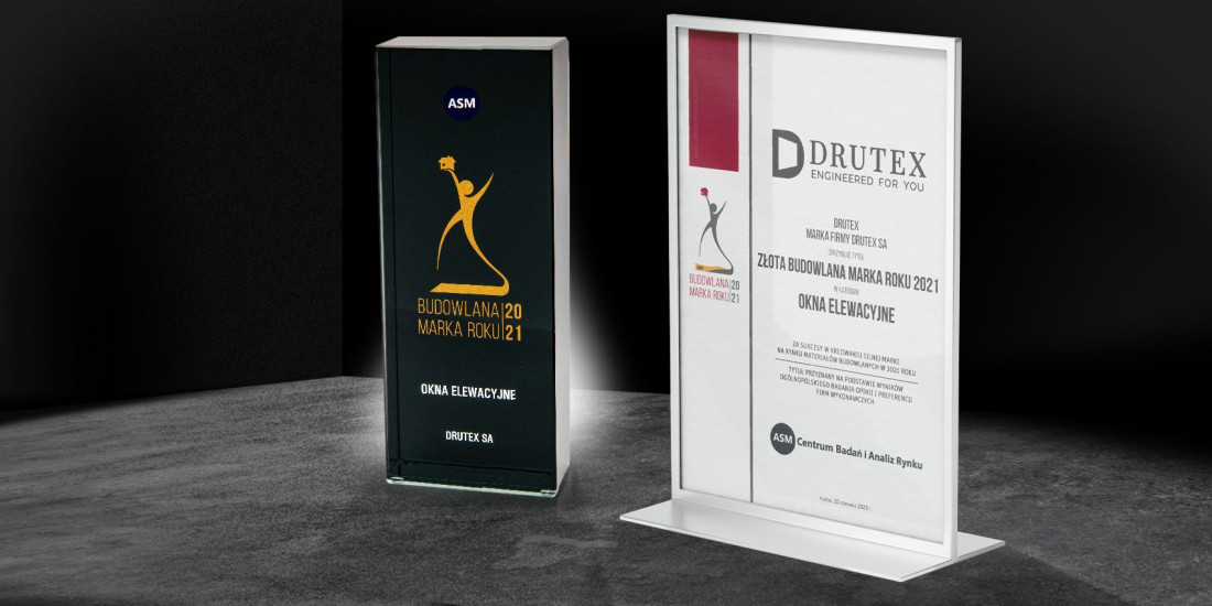 Drutex nagrodzony Złotą Budowlaną Marką Roku 2021