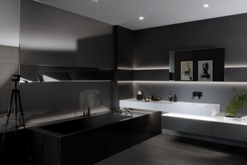 Podtynkowa bateria umywalkowa Adore Black/Chrome