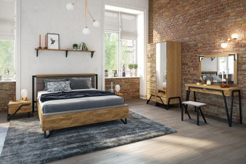 Pik - kolekcja mebli  z frontami z litego drewna i korpusami w okleinie naturalnej