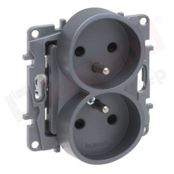 NILOE-SELECTION Gniazdo podwójne do ramek wielokrotnych STALOWY (762342)