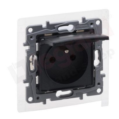 NILOE-SELECTION Gniazdo z klapką 2P+Z IP44 ANTRACYT (762237)