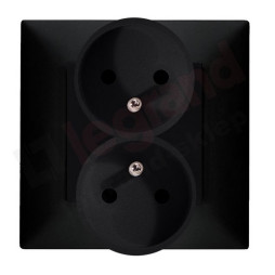 NILOE-STEP Gniazdo podwójne czarne komplet