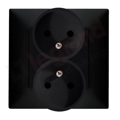 NILOE-STEP Gniazdo podwójne czarne komplet