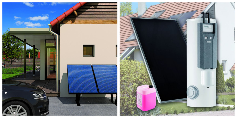 Kolektory słoneczne zapewnią okresowe przygotowanie ciepłej wody uzytkowej. fot. De Dietrich