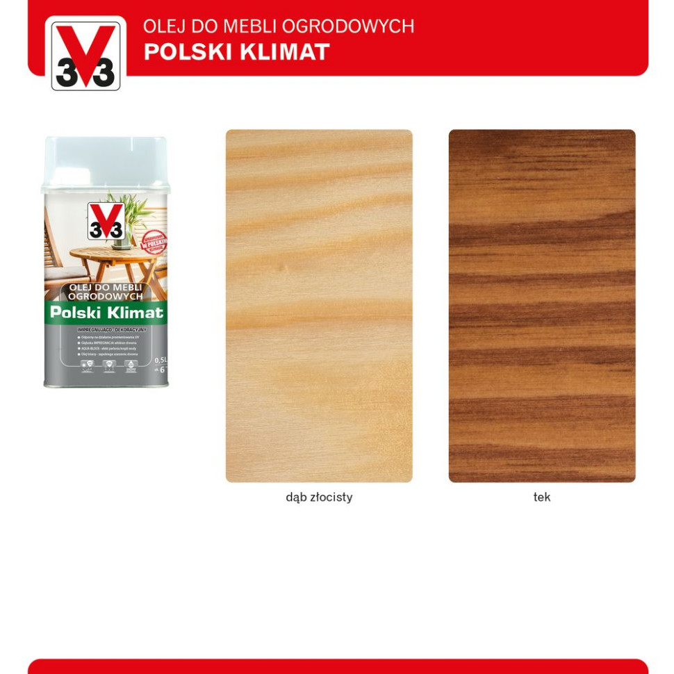 Kolory oleju do mebli ogrodowych Polski Klimat