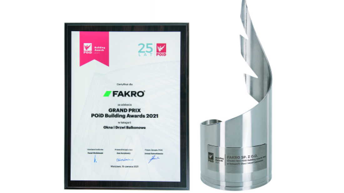FAKRO z nagrodą Grand Prix POiD Building Awards 2021