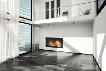 Nemo 6 XL LIFT - nowoczesny i cichy wkład kominkowy
