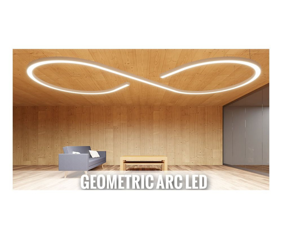 Nowoczesna i uniwersalna forma Geometric Arc LED w kształcie półokręgu