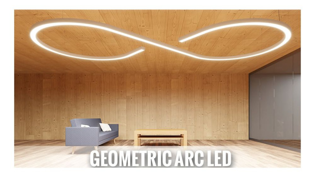 Nowoczesna i uniwersalna forma Geometric Arc LED w kształcie półokręgu