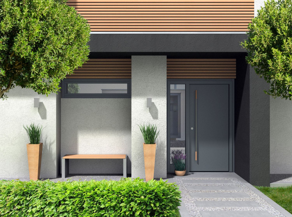 Drzwi Reveal model Smooth w kolorze antracyt. fot. OknoPlus