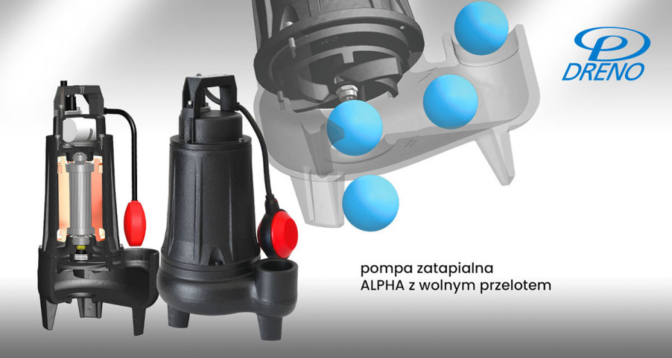 Pompy zatapialne Alpha z wolnym przelotem marki DRENO. fot. Dambat