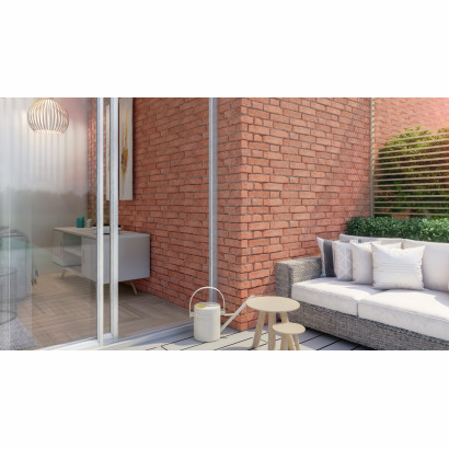 Płytki cegłopodobne MONSANTO 1 z szarą fugą