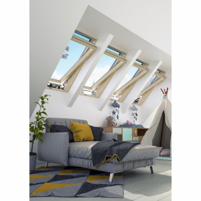 Drewniane okno dachowe, obrotowe ISOV 17