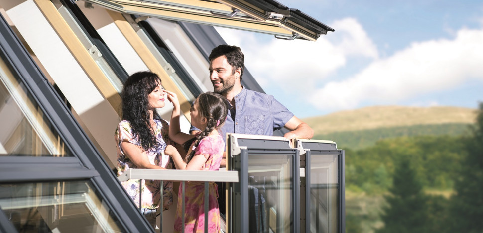 Okno dachowe balkonowe