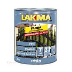 Lakma ANTYKOR, farba antykorozyjna 3 w 1, kolor zielony młotkowy, 0,75 l