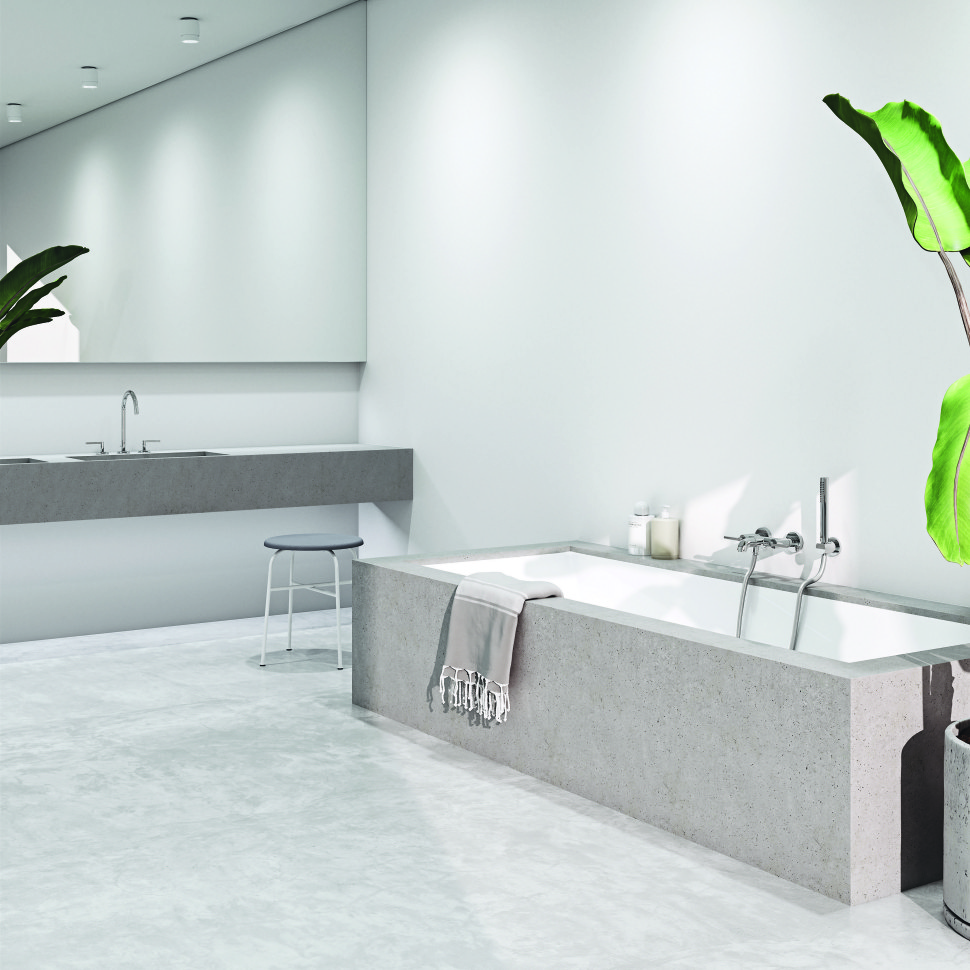 Łazienka wyposażona w baterie Kludi Nova Fonte Puristic