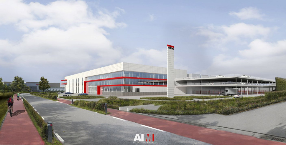 Wizualizacja noowpowstającego zakładu produkcyjnego Soudal w Turnhout w Belgii