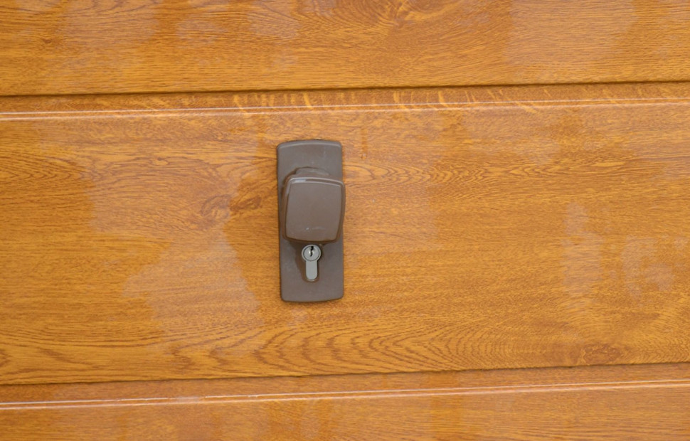 Pochwyt z zamkiem na bramie segmentowej