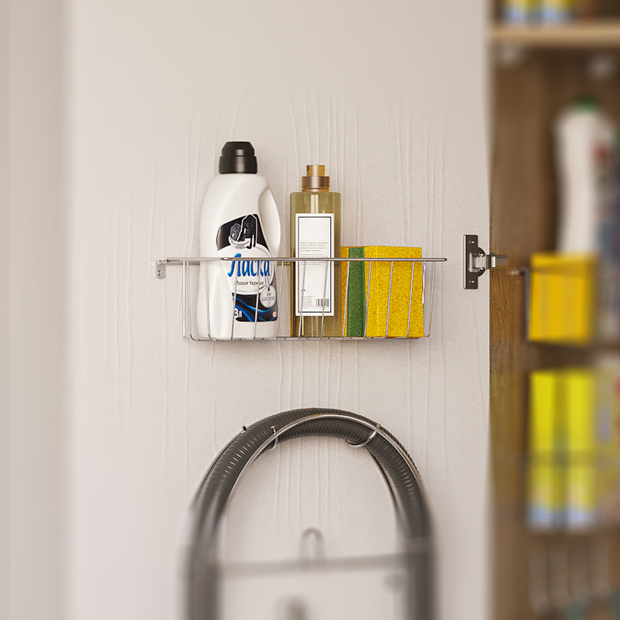 Koszyki na detergenty montowane na drzwiach szafy