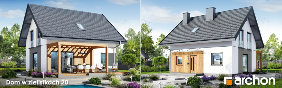 Projekt Dom w zielistkach 20 - wizualizacja