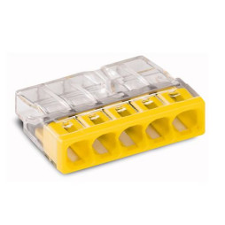 Złączka do puszek instalacyjnych 5x2, 5 mm² przeźroczysto-żółta