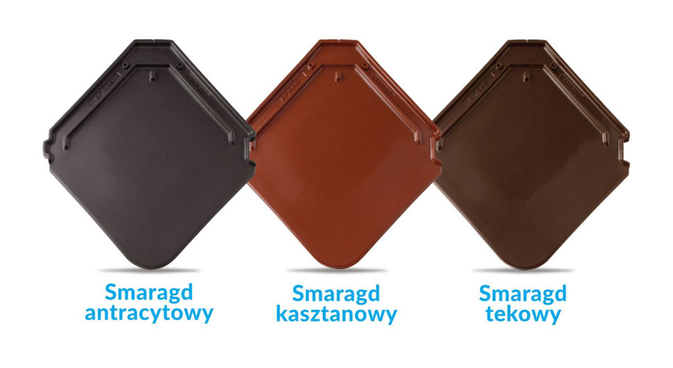 Dachówka ceramiczna Smaragd w trzech kolorach
