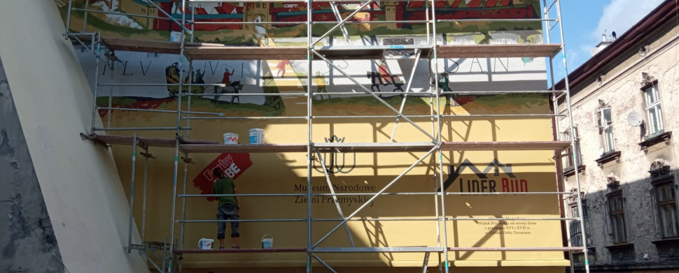 Postęp prac nad muralem w Przemyślu