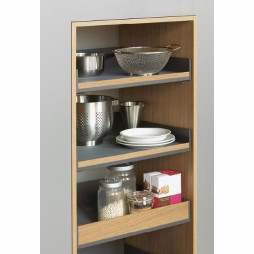 EXTENDO Fioro 450 z prowadnicami/ wys.35/ z listwą dystansową/ antracyt - wysuwana półka do każdego rodzaju szafki