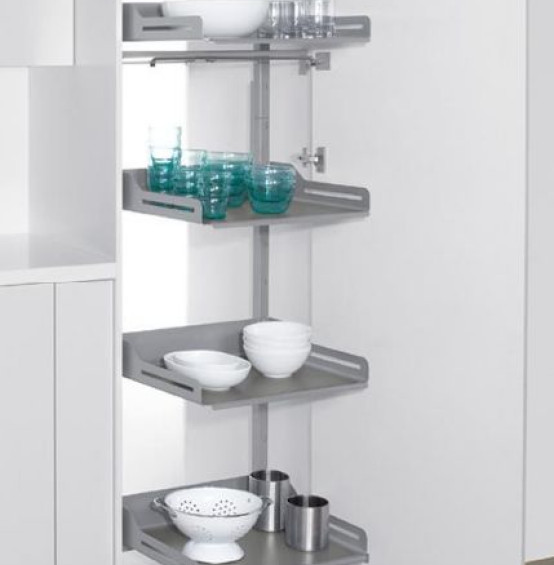 PLENO Libell 1600/ 600/ 4/ szary - wyjeżdżany magazyn na suche produkty