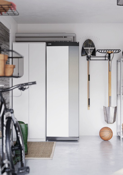 Pompa ciepła NIBE S1255 w garażu