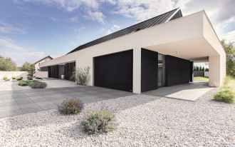 Brama garażowa ISO 70 Premium Plus w powłoce satin black - czarny koń w kolekcji Novoferm