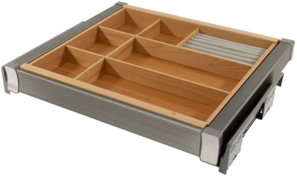 Aluminiowa szuflada z przegrodami DX006