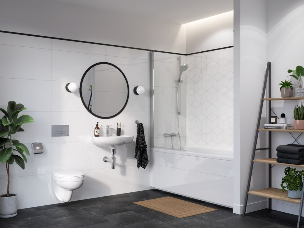 Wanna ze szklaną przegrodą