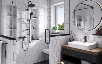 Nowoczesne zestawy prysznicowe w wersji black