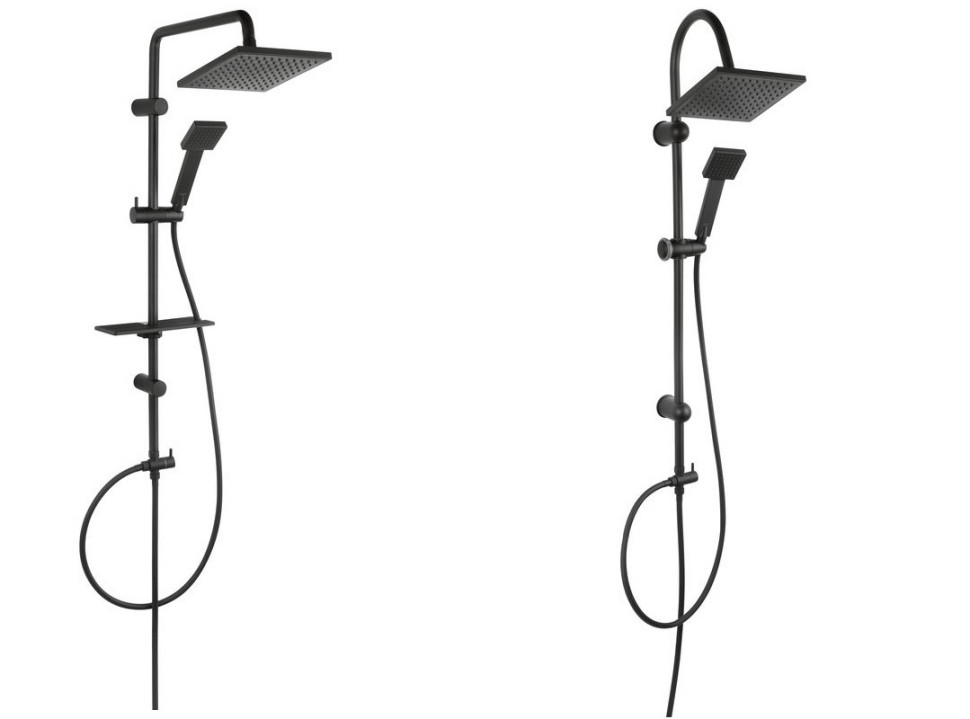 Zestawy prysznicowe Squerto Lux Black i Squerto Black