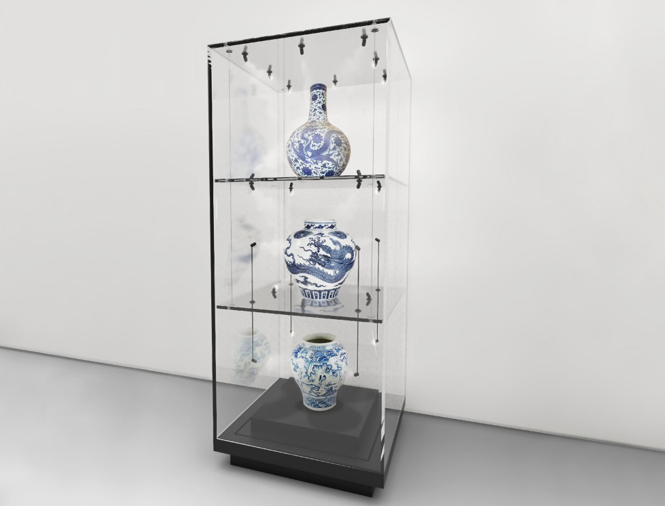 Podświetlona witryna szklana bez łączności przewodowej