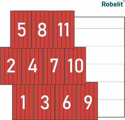 Kolejność mocowania bitumicznych płyt dachowych. fot. Robelit