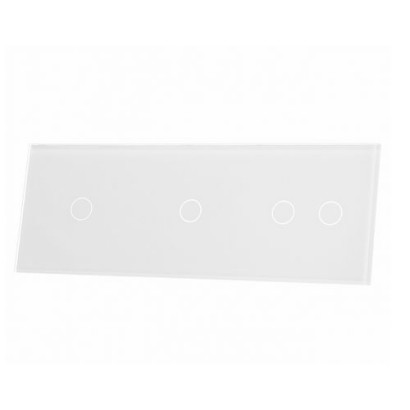 Czterokrotny biały panel szklany LIVOLO