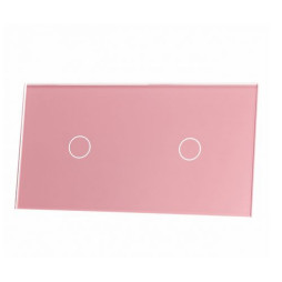 Pojedynczy + pojedynczy różowy panel szklany LIVOLO