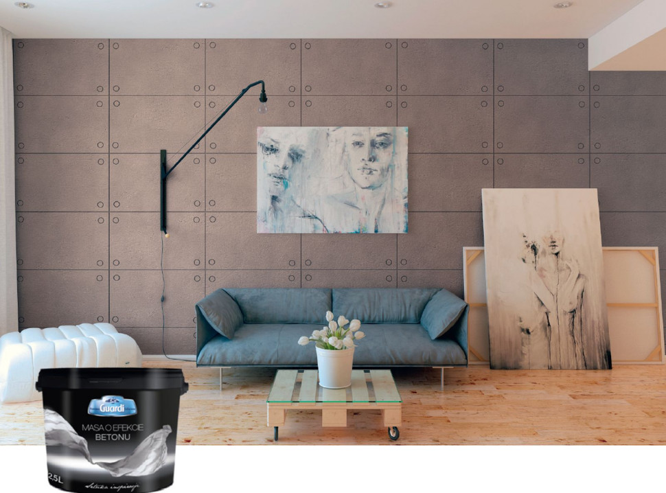 Masa akrylowa z mineralnymi wypełniaczami może bardzo dobrze naśladować beton